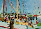 Fischereiboote im Hafen von Vitte (Insel Hiddensee) - 1976