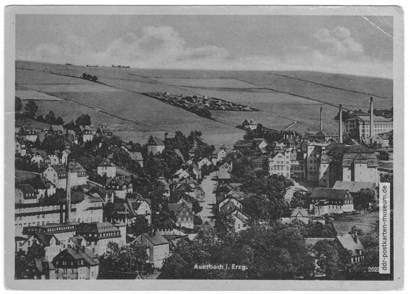 Blick auf Auerbach im Erzgebirge - 1951