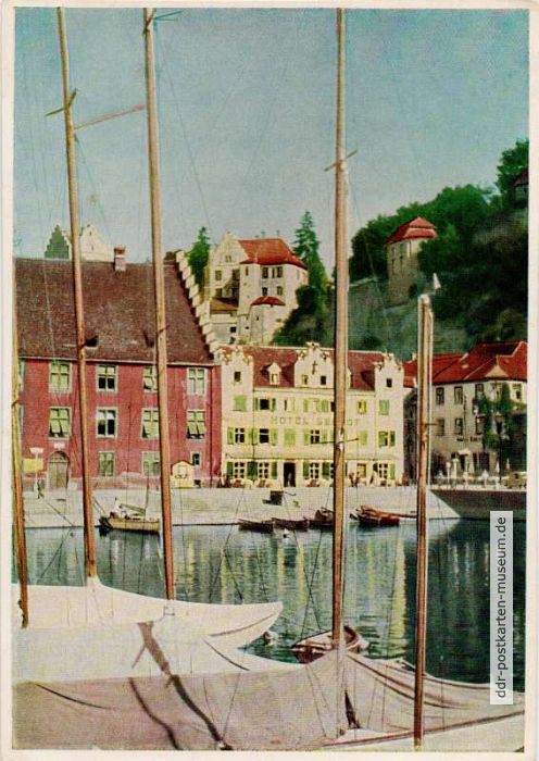 Bootshafen in Meersburg am Bodensee - 1955