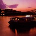 Sonnenuntergang in Budapest mit Kettenbrücke und Fischerbastei - 1982