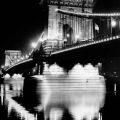 Kettenbrücke in Budapest bei Nacht - 1974