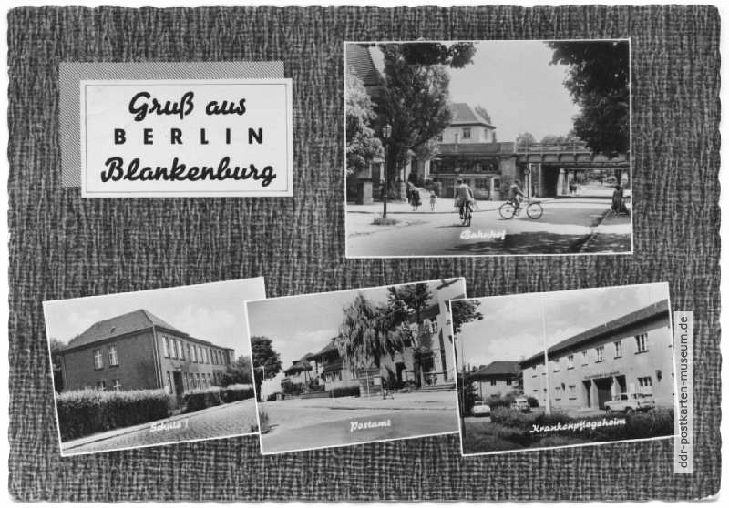 S-Bahnhof, Oberschule, Postamt, Krankenpflegeheim - 1967
