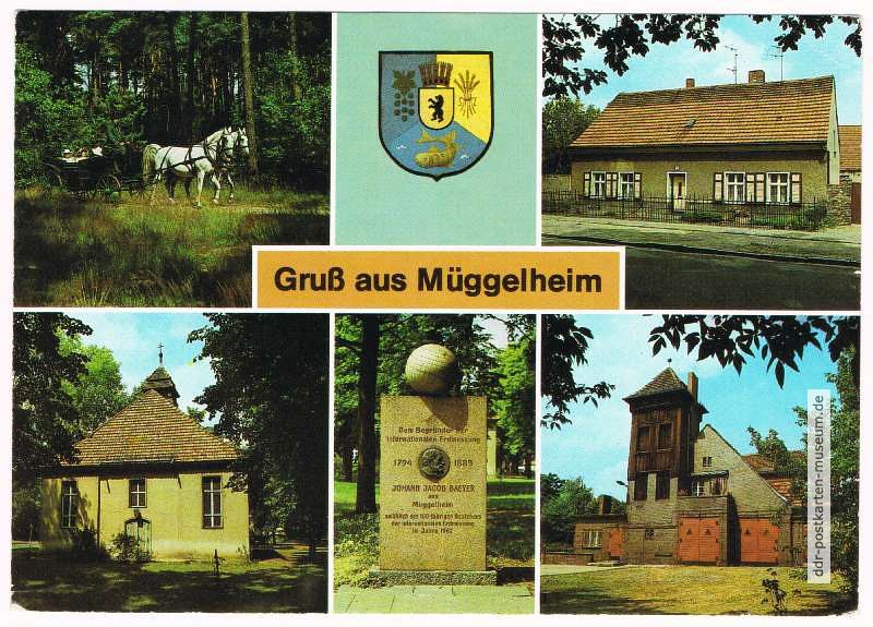 Bauernhaus, Dorfkirche, Baeyer-Denkmal, Feuerwache - 1988