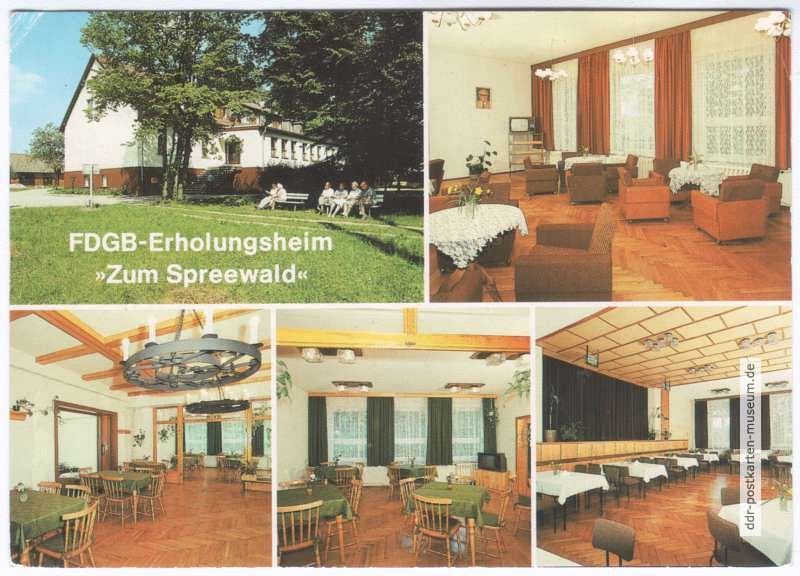 FDGB-Erholungsheim "Zum Spreewald", Klubraum, Gaststätte, Speisesaal - 1989