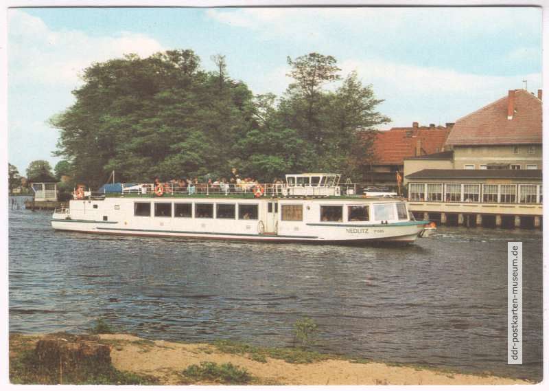 Salonschiff der Weißen Flotte M.S. "Nedlitz" am Fährhaus - 1984