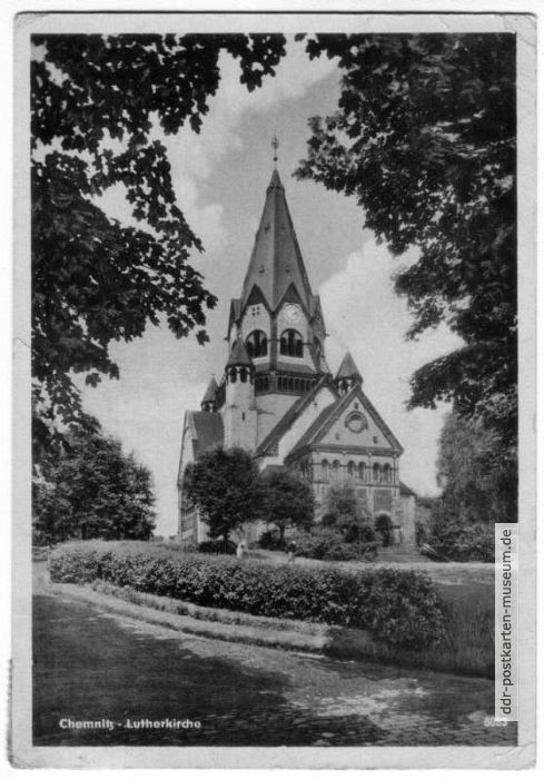 Chemnitz  Lutherkirche (vor Stadtumbenennung) - 1952