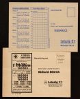 Drucksachen als Werbe- / Bestellkarte von Lotterie-Annahmestellen in Leipzig von 1950 (unten) und 1960
