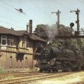 Dampflok 41 1150-6 rangiert im Bahnhof Camburg - 1988
