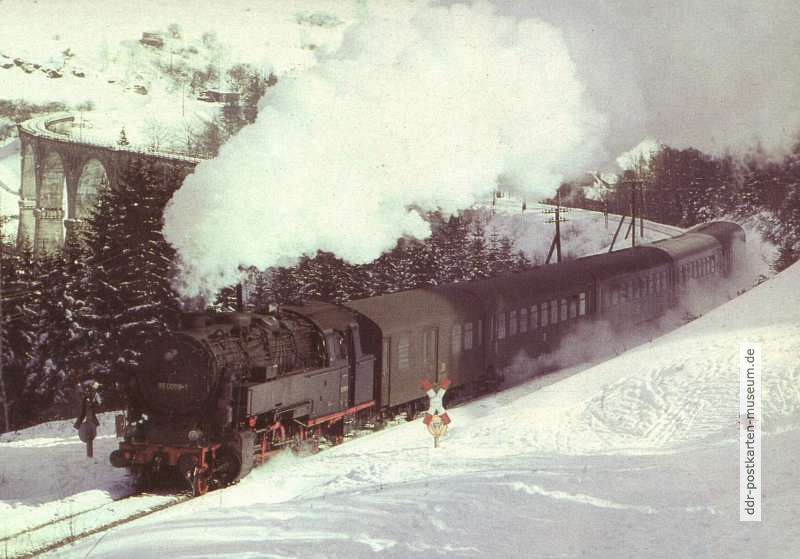 Dampflok 95 0009-1 mit Personenzug P 18003 - 1983