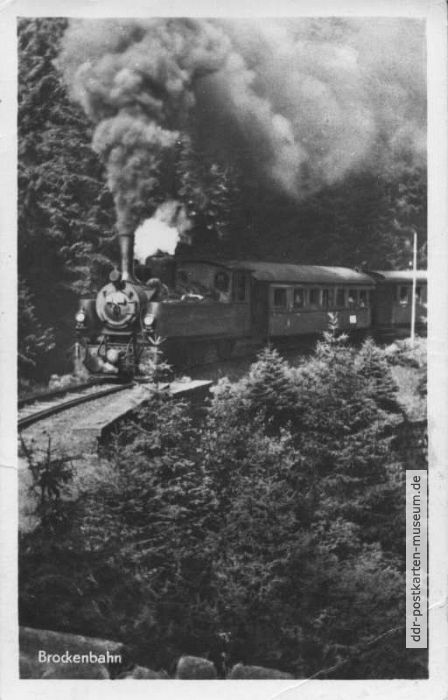 Dampflok der Brockenbahn - 1954