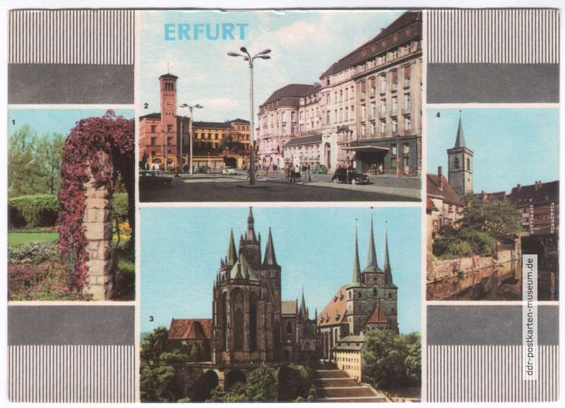 Hotel "Erfurter Hof, Dom und Severikirche, Krämerbrücke - 1966