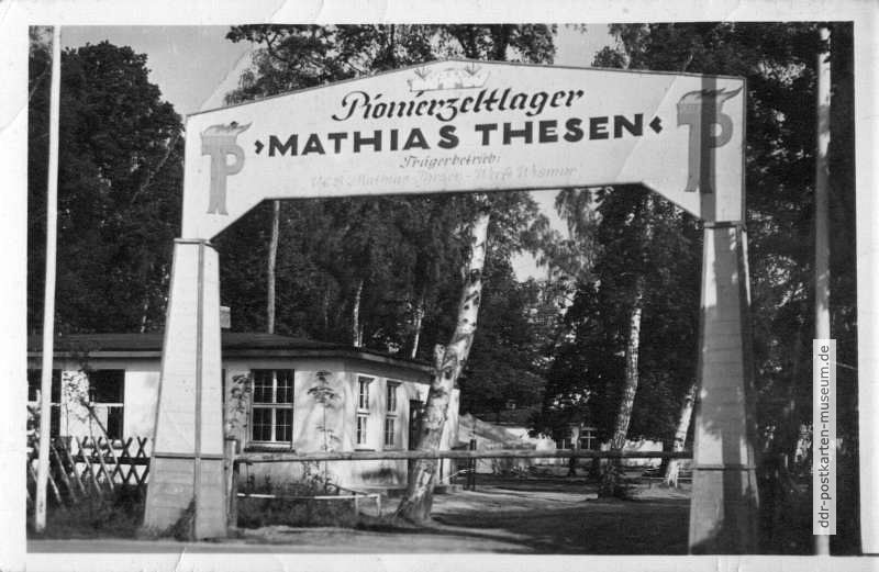 Zentrales Pionierzeltlager "Mathias Thesen" bei Tarnewitz - 1954