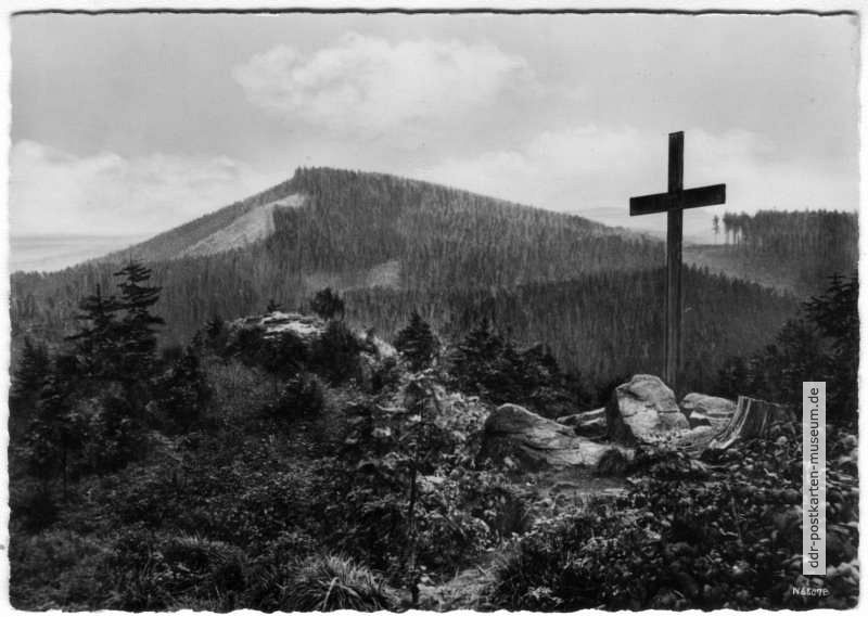 Kreuz auf dem Schauenburgberg, Blick zum Gottlob - 1956