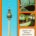 Berlin-Mitte, Berliner Fernsehturm mit "Tele-Cafe" in 207 m Höhe - 1990
