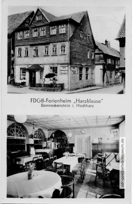 Benneckenstein im Hochharz, FDGB-Ferienheim "Harzklause" - 1957-1