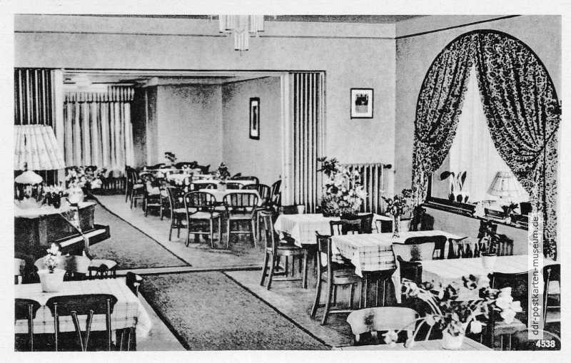 Augustusburg, Restaurant im Hotel "Waldhaus" - 1953