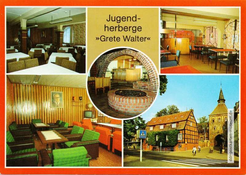 Stralsund, Jugendherberge "Grete Walter" mit Klubraum - 1987