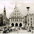 Markt mit Rathaus, Wochenmarkt - 1968