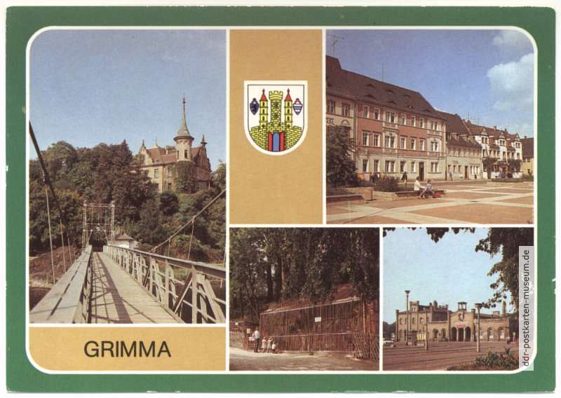 Hängebrücke an der Gattersburg, Bärenzwinger, Markt, Bahnhof - 1986