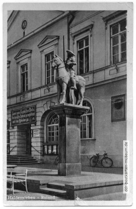 Reitender Roland am Rathaus Haldensleben - 1953