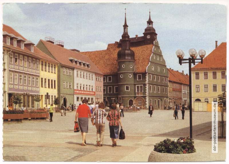 Markt (Karl-Marx-Platz) mit Rathaus - 1984