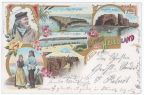Lithographierte Ansichtskarte "Gruß aus Helgoland" um 1895