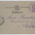 Ganzsachen-Postkarte aus Baden-Württemberg, um 1875