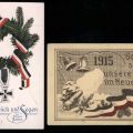 Neujahrsgrußkarten mit Schwarz-weiß-roter Reichsflagge - 1914 / 1915