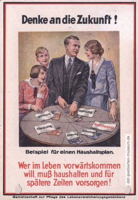 Werbekarte der IDUNA-Germania-Lebensversicherungs-AG - 1935