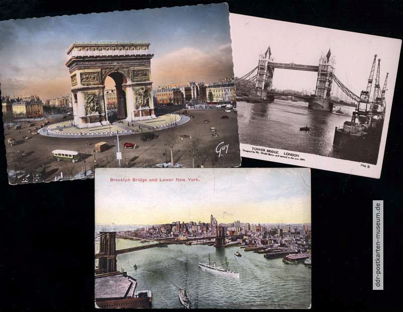 WK II: Ansichtskarten aus deutschbesetztem Paris, London und New York - 1940 / 1943
