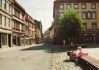 Klassische Einbild-Ansichtskarte aus Gotha mit Marktstraße und Hauptmarkt - 1995