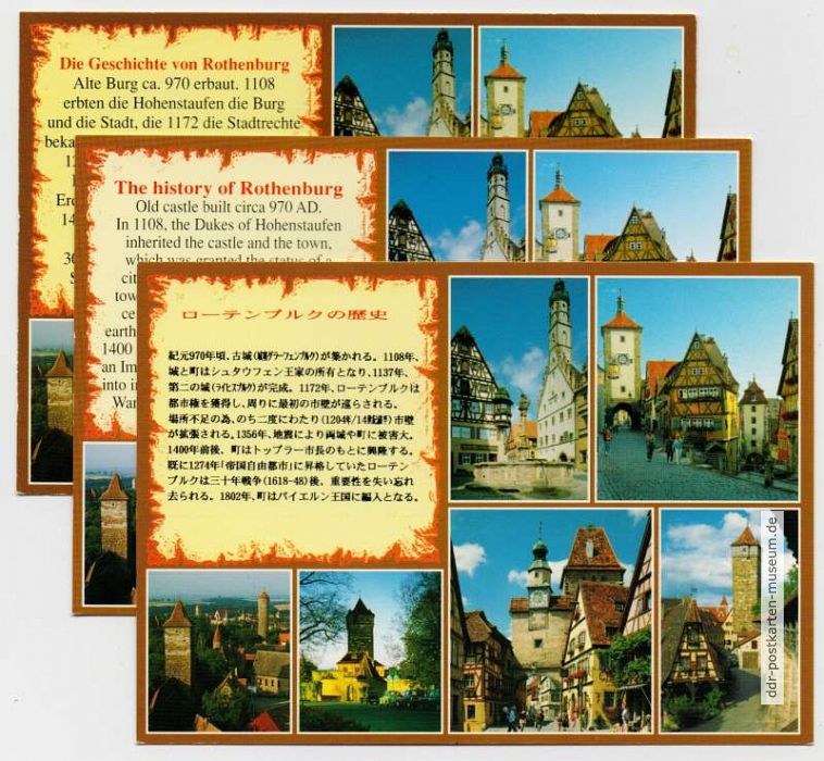 Ansichtskarte aus Rothenburg mit Text in Deutsch, Englisch und Japanisch - 2010