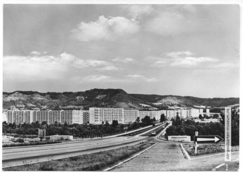 Blick auf Neu-Lobeda, Autobahn - 1975