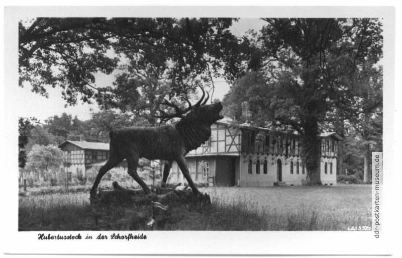 Hubertusstock in der Schorfheide, Jagddenkmal - 1954