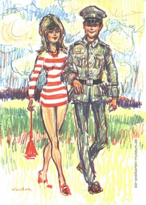 Gerhard Vontra, Militärgrußkarte "Urlaubsglück" - 1975