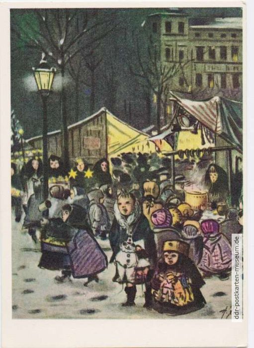 Heinrich Zille "Weihnachtsmarkt auf dem Arkonaplatz" - 1969