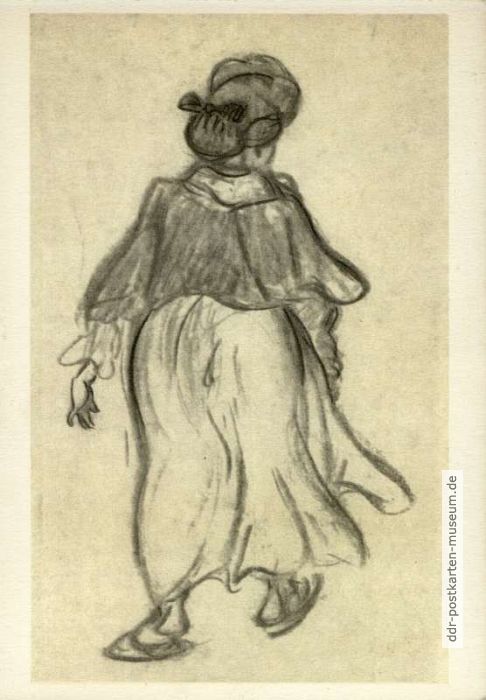 Heinrich Zille, Kohlezeichnung "Frau von hinten" - 1962