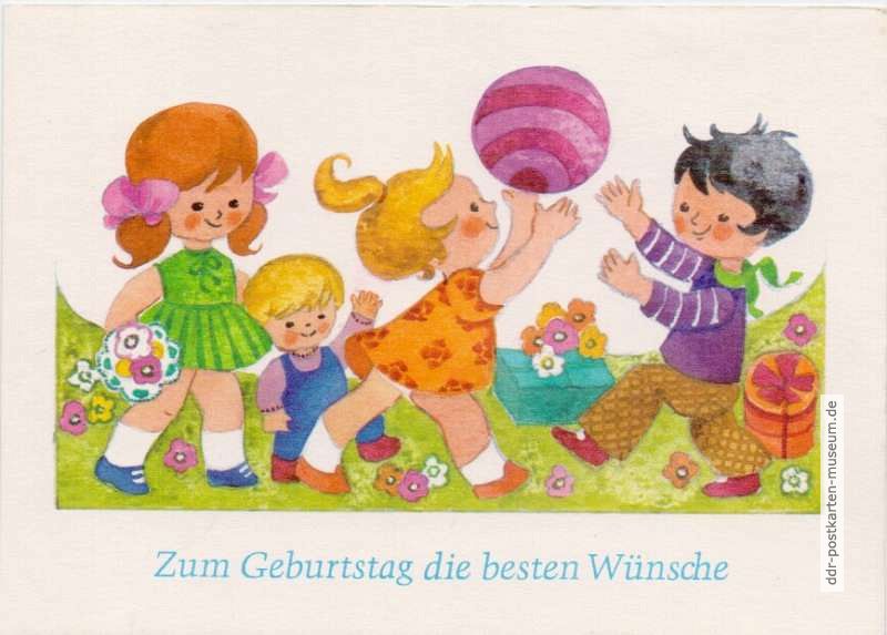 Geburtstagskarte "Zum Geburtstag die besten Wünsche" - 1981h" - 1973