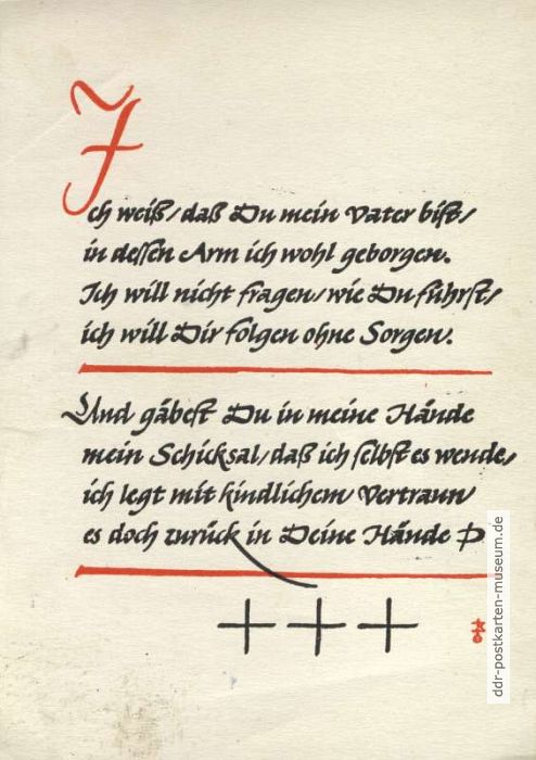 Spruchkarte mit Zitat - 1957