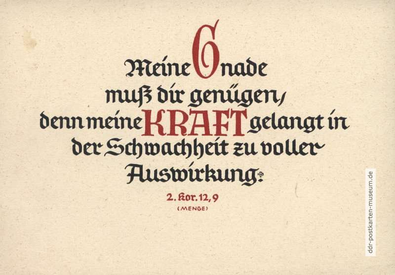 Spruchkarte mit Zitat Korinther (Menge) - 1959