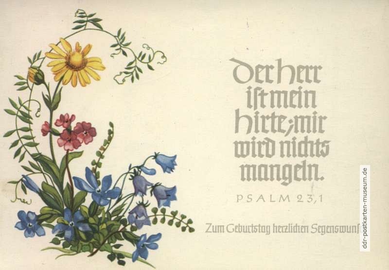 Geburtstagskarte mit Psalm - 1963