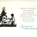 Weihnachtskarte mit Gedicht und Scherenschnitt - 1970