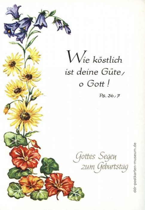 Geburtstagskarte mit Psalm - 1985