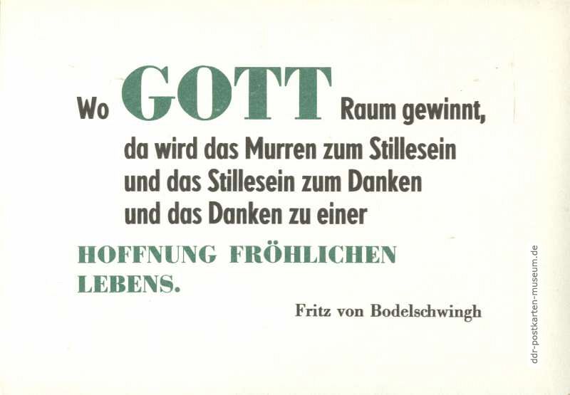 Spruchkarte mit Zitat von Fritz von Bodelschwingh - 1978