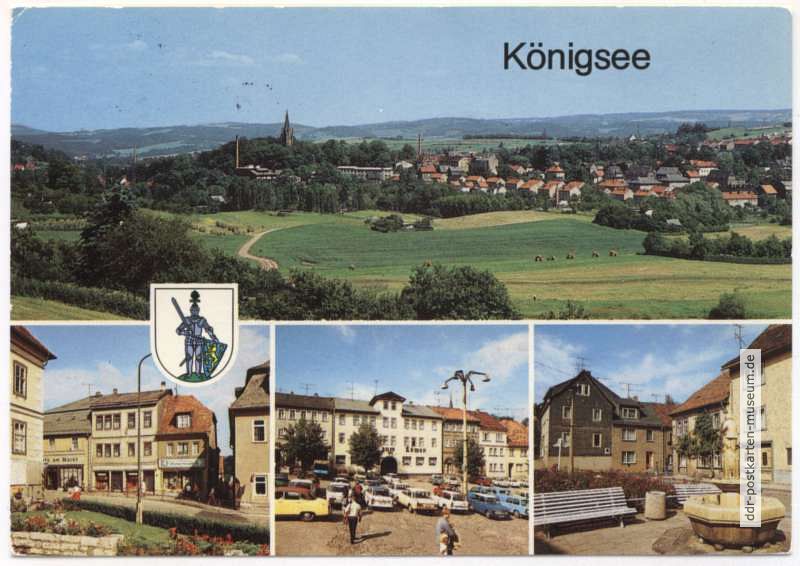 Blick auf Königsee, Markt, Platz der Jugend - 1988
