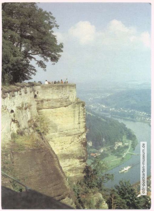 Festung Königstein, Königsnase mit Blick auf die Elbe - 1989