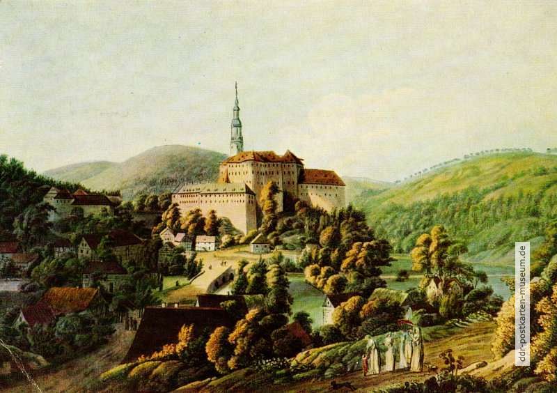 Gemälde "Schloss Weesenstein im Osterzgebirge" von Carl Wizant - 1974