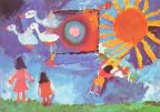 Kinderzeichnung "Unsere Sonne" - um 1980