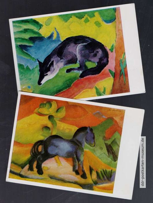 Ölbilder "Der blaue Fuchs" und "Das kleine blaue Pferd" - 1962