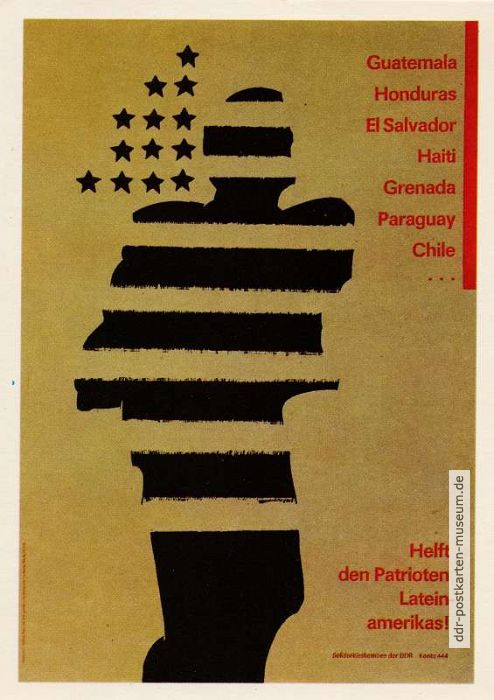 Politplakat "Helft den Patrioten Lateinamerikas !" - 1988